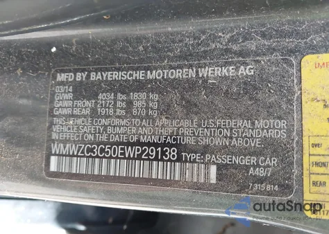 2014 Mini Countryman Cooper S из США, поврежденный, VIN WMWZC3C50EWP29138